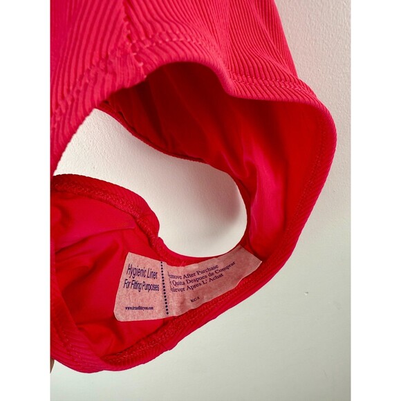 NWT Becca by Rebecca Virtue Swimwear w/ Corset lace-up Size M Coral swimsuit - Picture 8 of 15